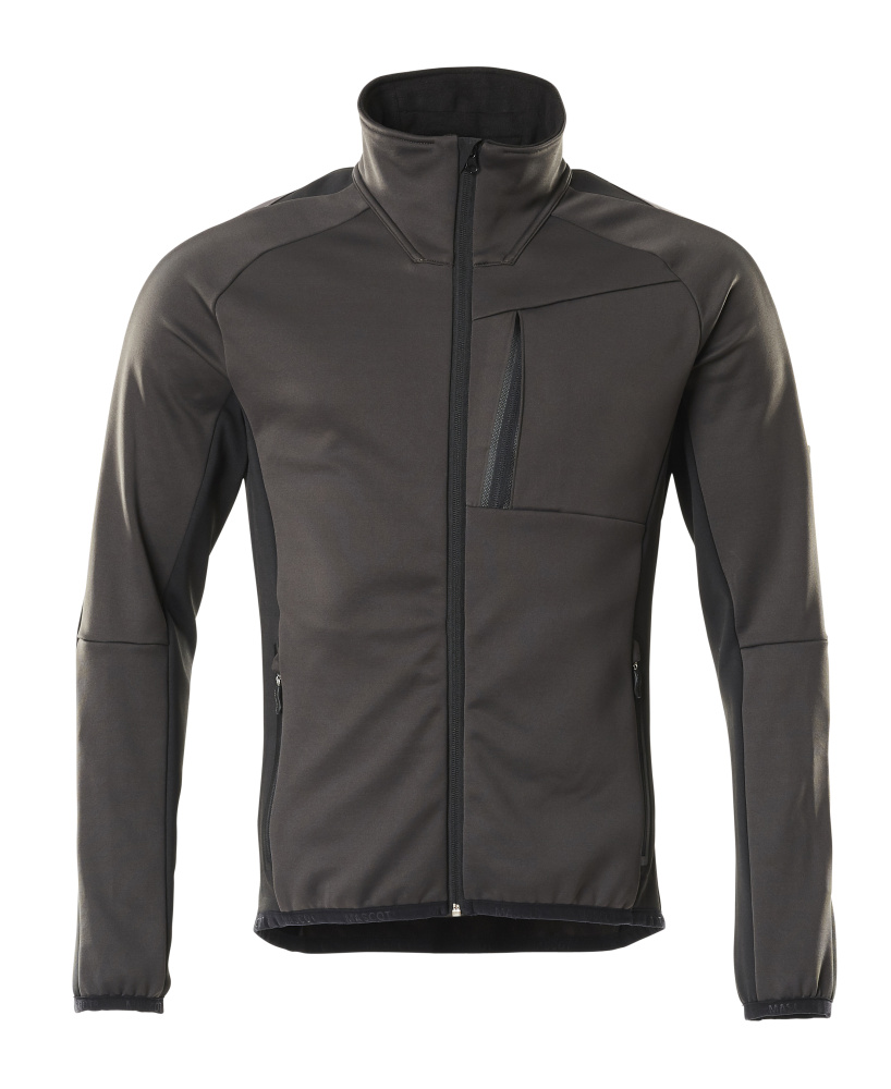 Produktfoto Fleecepullover mit Reißverschluss Microfleecejacke Größe 2XL, dunkelanthrazit/schwarz