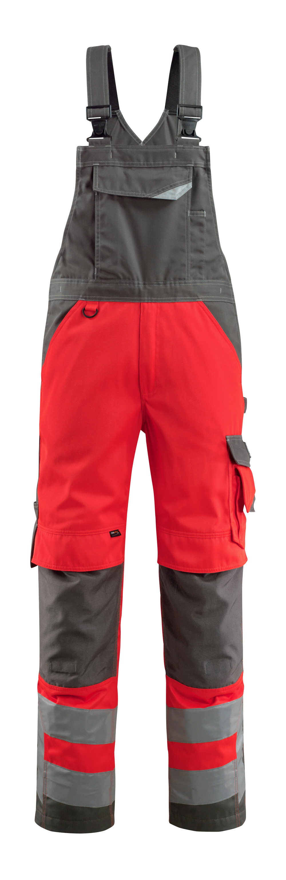 Produktfoto MASCOT® Newcastle Latzhose Größe 76C46, hi-vis rot/dunkelanthrazit