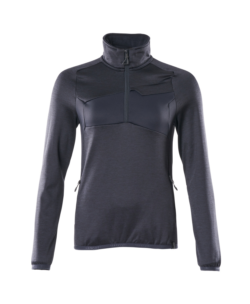 Produktfoto Fleecepullover mit kurzem Zipper, Damen Microfleecejacke Größe 2XL, schwarzblau