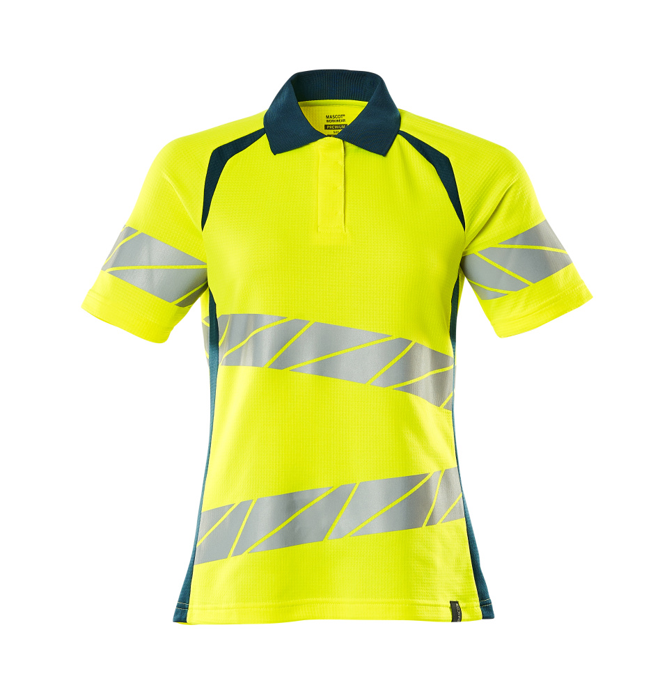 Produktfoto Polo-Shirt, Damenpassform Polo-shirt Größe 2XLONE, hi-vis gelb/dunkelpetroleum