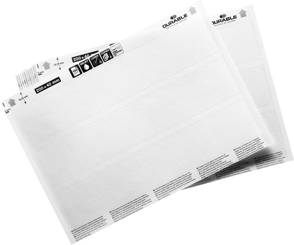 DURABLE Einsteckschild LABEL REFILL B200xH40mm 20 Blatt/Beutel 60 Stück