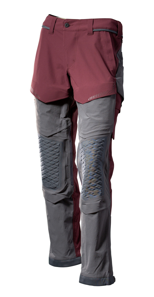 Produktfoto Hose, Knietaschen, Stretch, leicht Hose Größe 76C44, bordeaux/anthrazitgrau