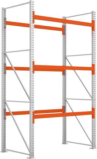 Palettenregal MULTIPAL B1825xT1100xH3300 mm Anbaufeld 8 Plätze Fachlast 2250 kg