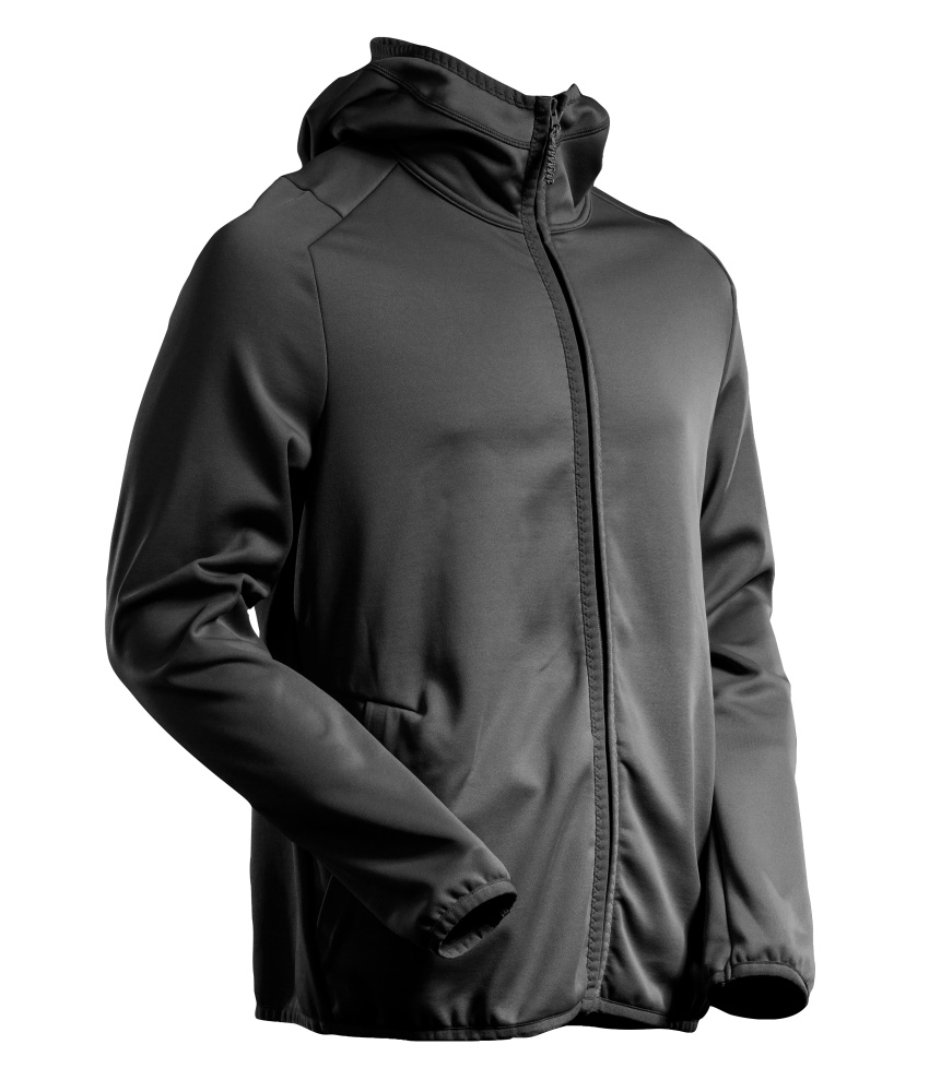 Produktfoto Fleecepullover, Kapuze, Reißverschluss Microfleecejacke Größe 2XL, schwarz