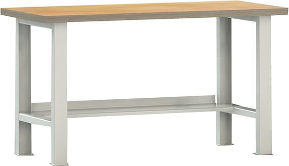 KLW Werkbank Standard L 1500 x T 700 x H 840 mmRAL 7035 lichtgrau mit Ablageboden