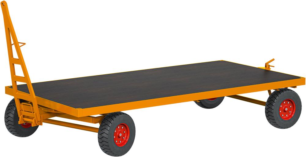 ROLLCART Schwerlast-Indu-strieanhänger 1-Achs-Dre-hschemel-Lenk. 3000kg L2-000xB1000mm Luftreifen