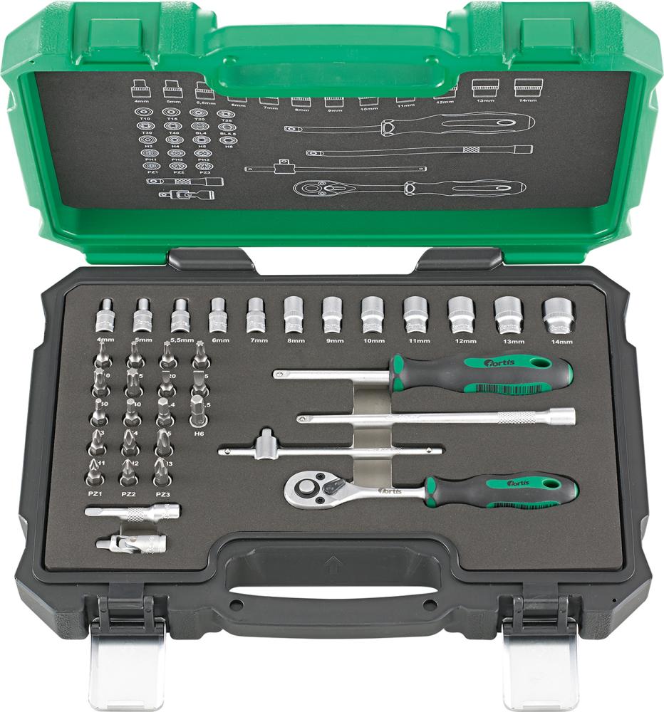 Steckschlüssel-Garnitur 1/4" 36-teilig FORTIS