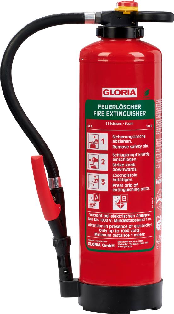 GLORIA Schaum-Aufladelöscher SKA+6PRO fluorfrei Brandklasse A und B