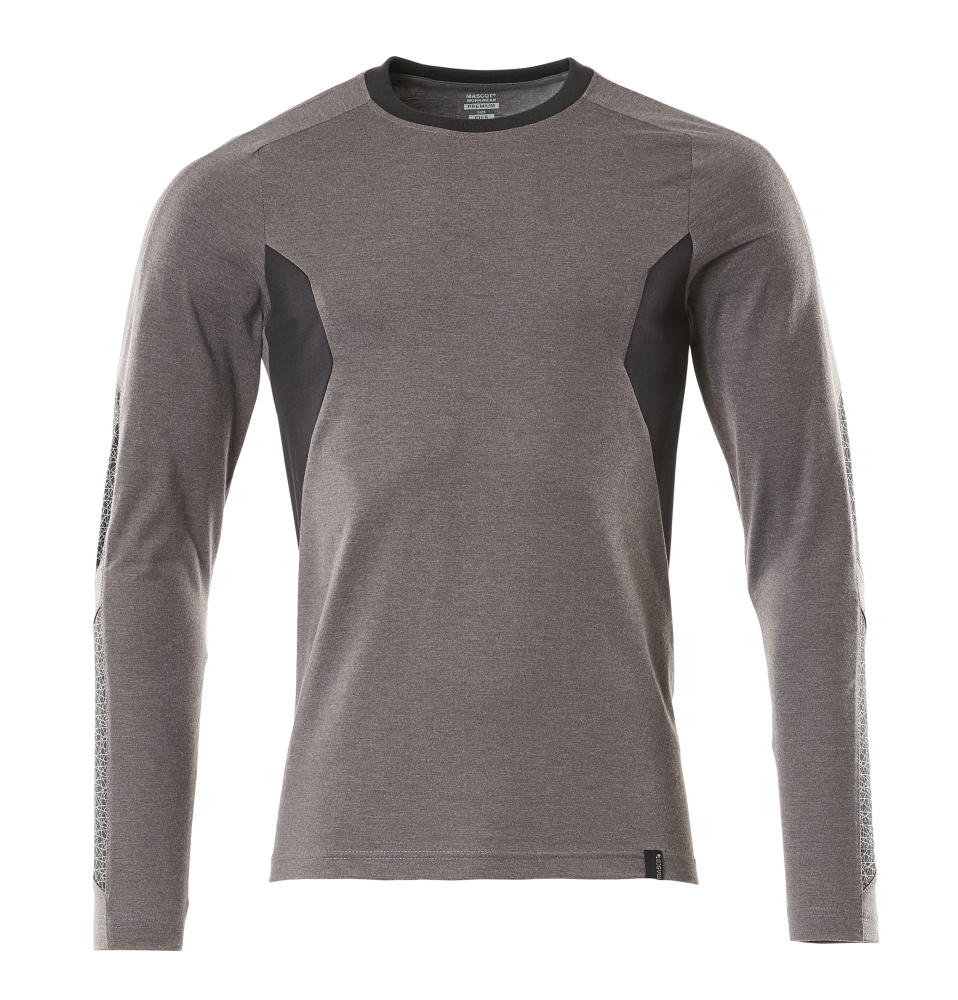 Produktfoto T-Shirt, Langarm, Modern Fit T-shirt Größe 2XLONE, dunkelanthrazit/schwarz