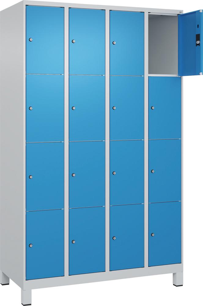 Fächerschrank mit Füßen B1200xT500xH1950 Korpus RAL 7035 LichtgrauTüren RAL 5012 Lichtblau Fächerschrank mit Füßen B1200xT500xH1950 Korpus RAL 7035 LichtgrauTüren RAL 5012 Lichtblau
