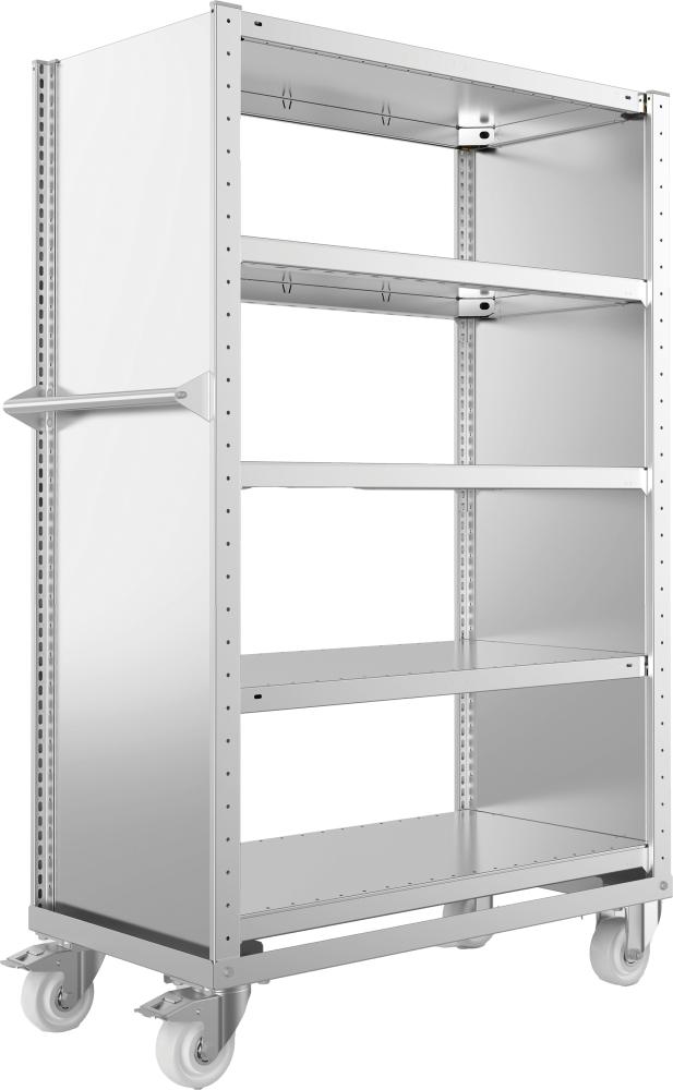 META Regalwagen META CLIPverzinkt B1000xT500xH150-0mm Fachböden+Seitenwänd-en Feldlast 500kg