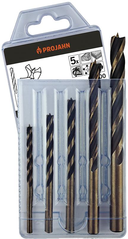 PROJAHN Holz Spiralbohrer3 Schneiden Drm. 4, 5, 6, 8, 10 mm Set 5 teilig