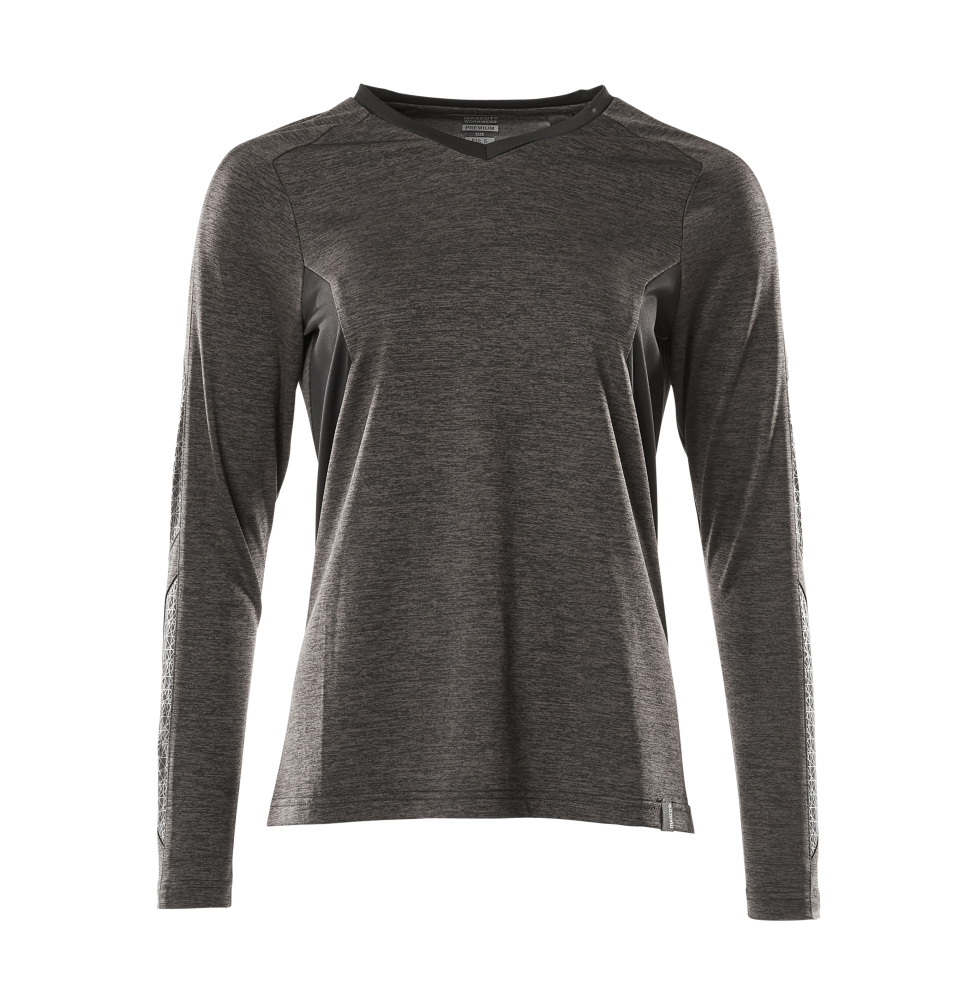 Produktfoto T-Shirt, Damen, mit COOLMAX®, Langarm T-shirt Größe 2XLONE, dunkelanthrazit/schwarz