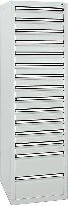 Schubladenschrank 15 SLR 1800x500x500 mm grau stumpf Schubladenschrank 15 SLR 1800x500x500 mm grau stumpf