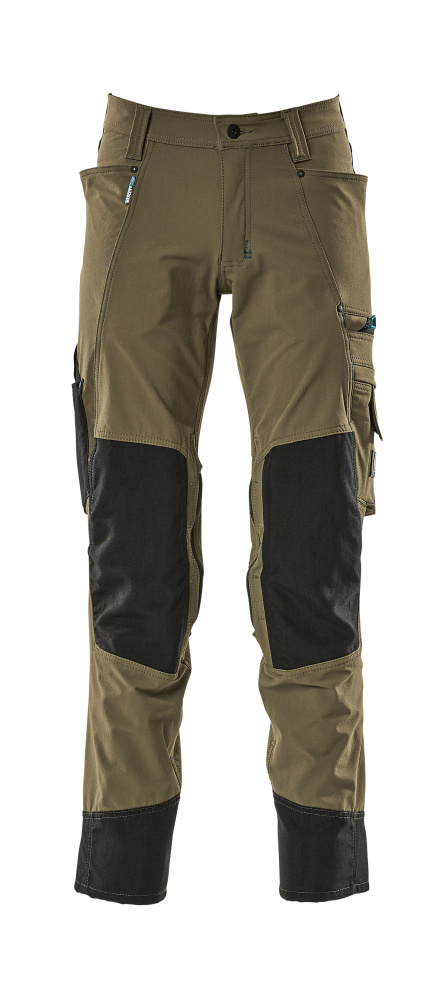 Produktfoto Hose mit Knietaschen, Stretch, leicht Hose Größe 76C42, moosgrün