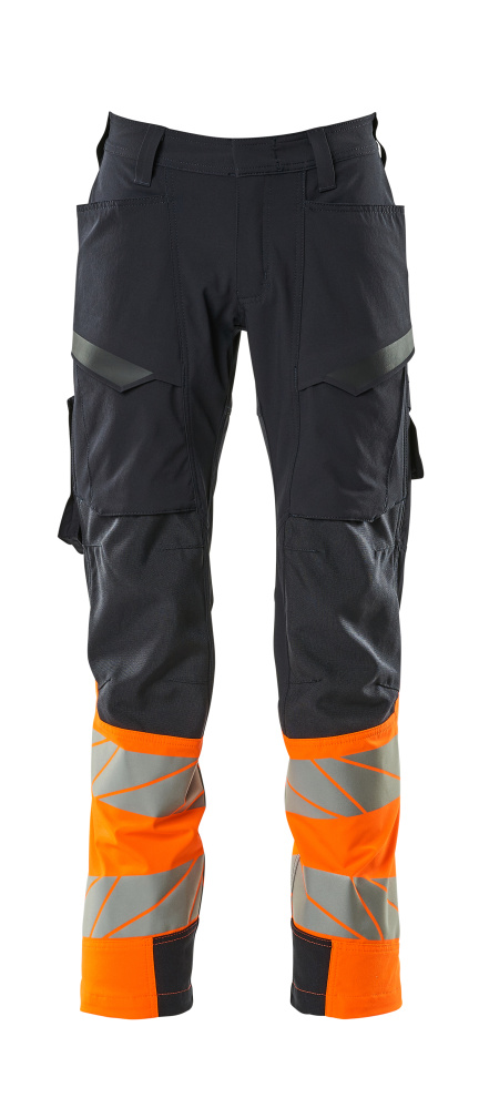 Produktfoto Hose, Schenkeltaschen, ULTIMATE STRETCH Hose Größe 76C46, schwarzblau/hi-vis orange