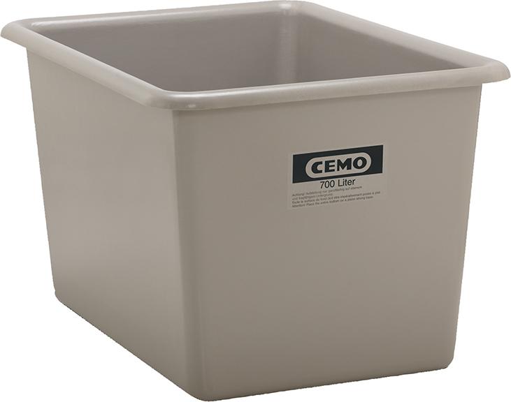 CEMO Rechteckbehälter B1320xT970xH810mm Inhalt 700l grau
