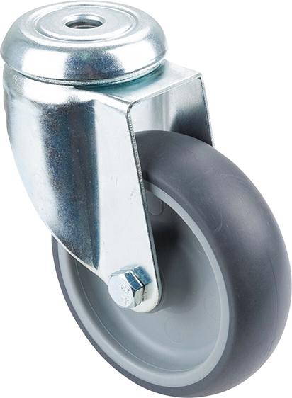 BS ROLLEN Lenkrolle C101.A80.102 mit Rückenloch ø100 B 32mm 100kg Gummi